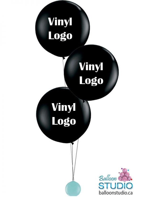 Giant Round Balloon Bundle HG with CUSTOM VINYL LOGOS