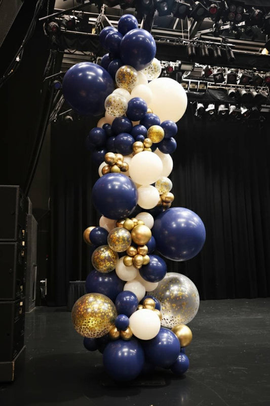 [10FT] Sophisticated Glam Navy Grand Confetti Garland Column
