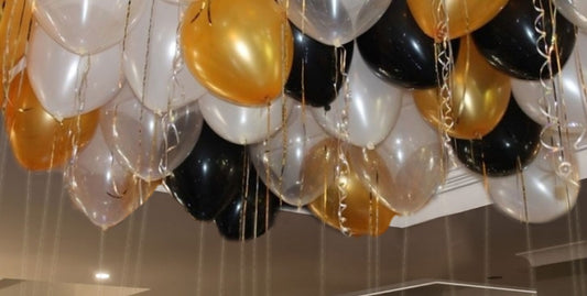 [25 QTY] 1-Day Ceiling Balloons with Ribbons