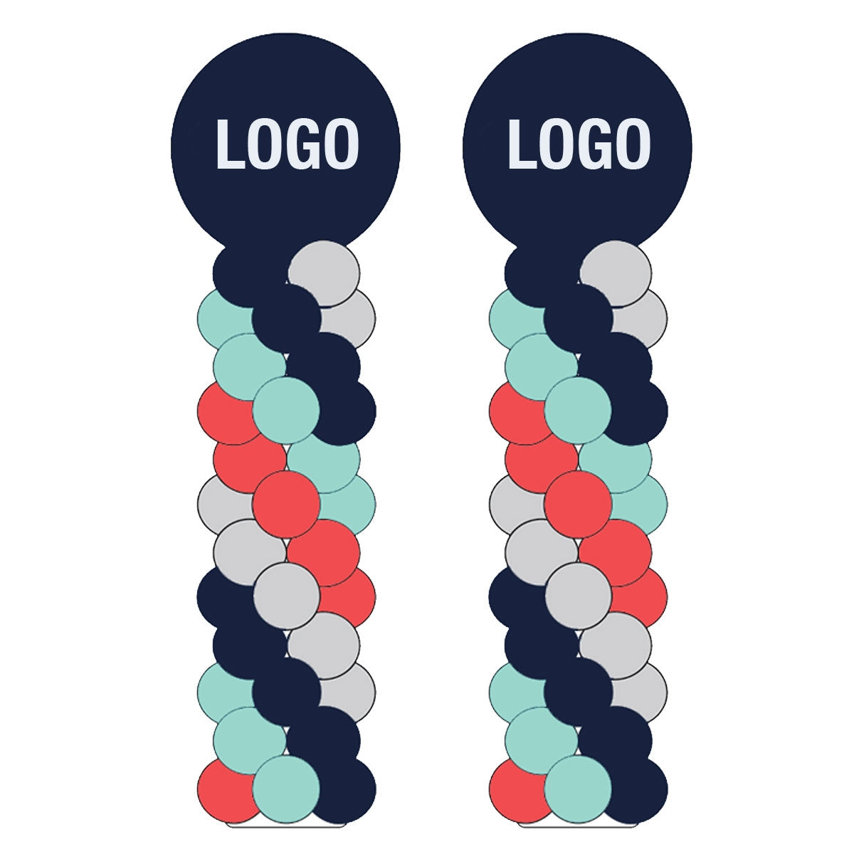 PAIR (x2) 7ft Balloon Column in VINYL Custom Print - Indoor