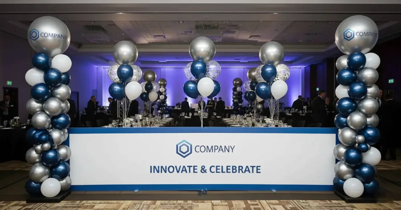 [SET OF 10] Custom Printed Logo (2) Columns and (8) Bouquets