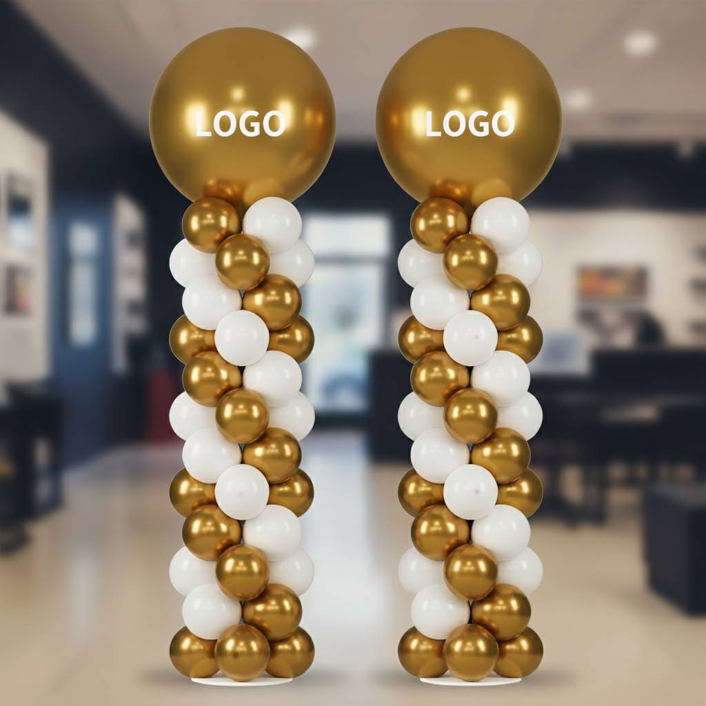PAIR (x2) 7ft Balloon Column in VINYL Custom Print - Indoor