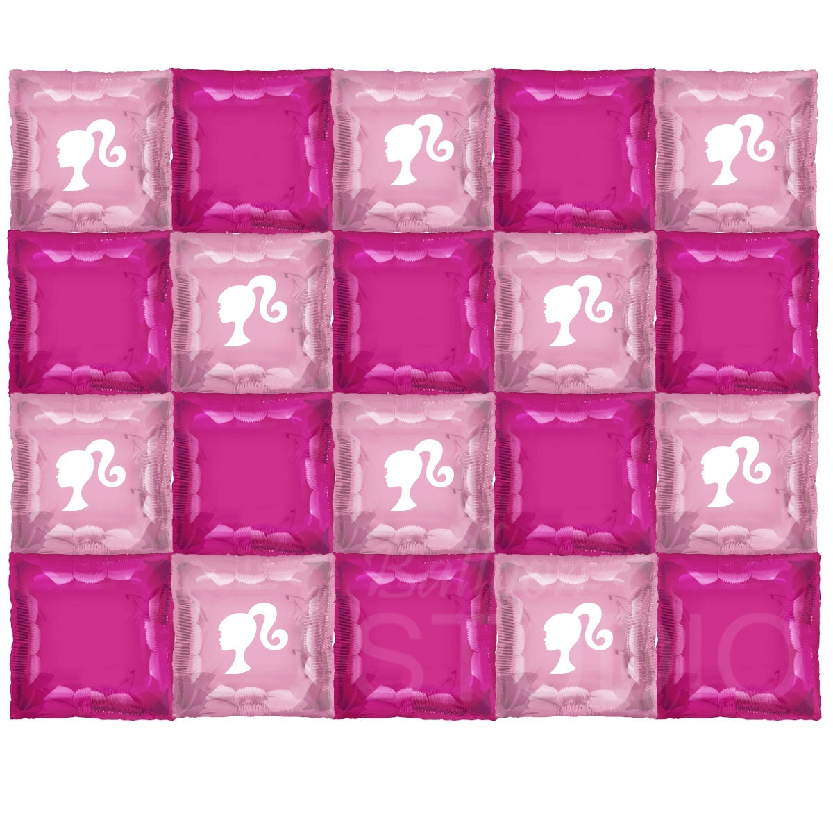 Custom Printed Helium Balloon Wall in Pink Backdrop