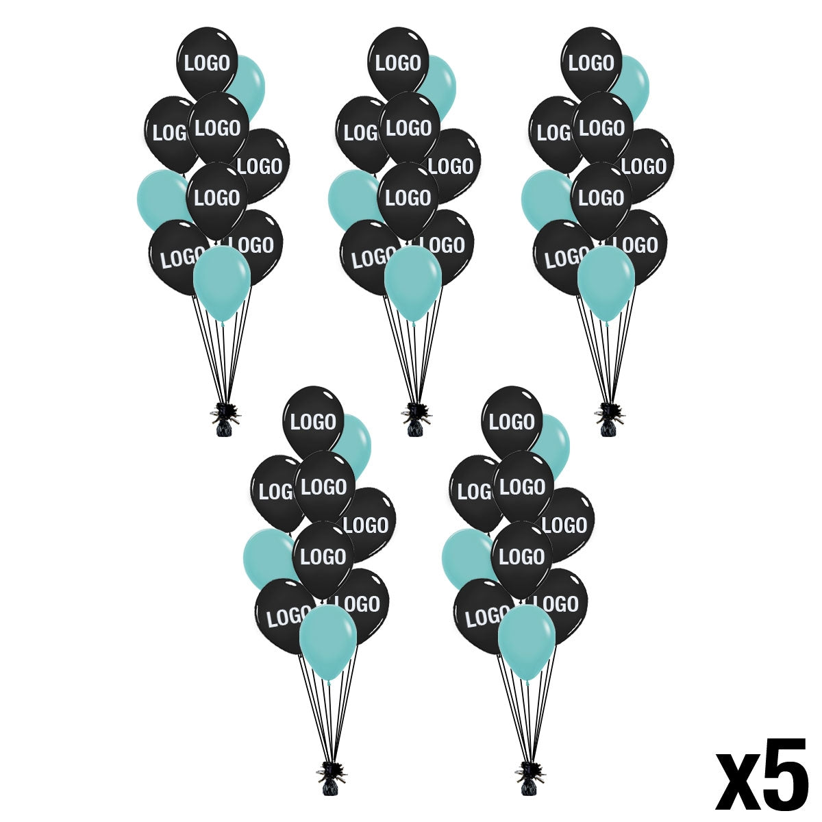 INK Custom Printed Balloon Bouquet [Set of 5] Latex Balloon Trees of 10
