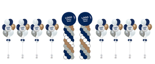 [SET OF 10] Custom Printed Logo (2) Columns and (8) Bouquets