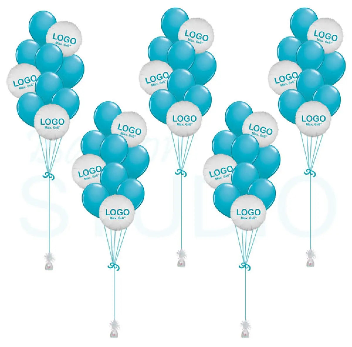 [Set of 5] Custom Printed Vinyl Hybrid Balloon Bouquets of 10
