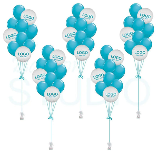 [Set of 5] Custom Printed Vinyl Hybrid Balloon Bouquets of 10