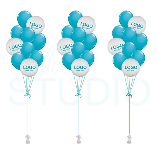 [Set of 3] Custom Printed Vinyl Hybrid Balloon Bouquets of 10