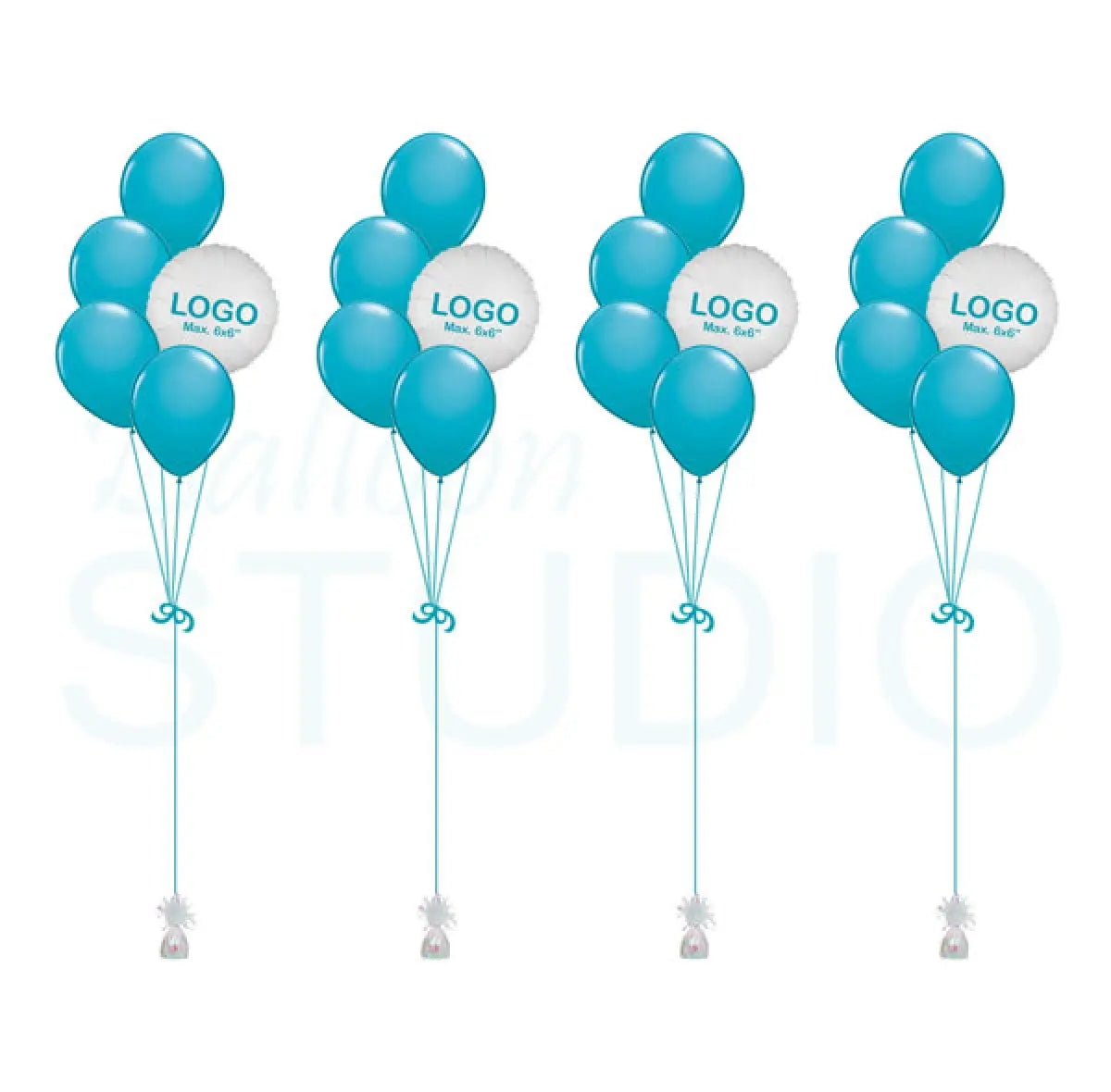 [Set of 4] Custom Printed Vinyl Hybrid Balloon Bouquets of 5