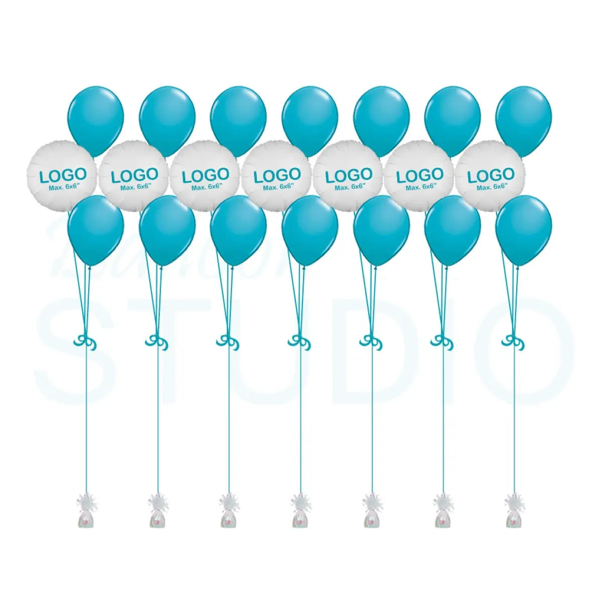 [Set of 7] Custom Printed Vinyl Hybrid Balloon Bouquets of 3