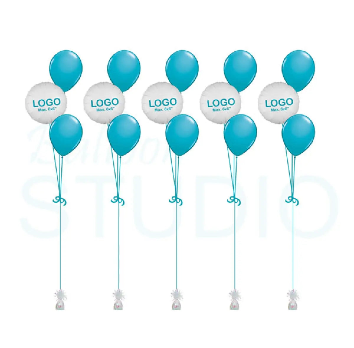 [Set of 5] Custom Printed Vinyl Hybrid Balloon Bouquets of 3
