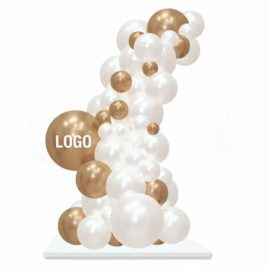 [8x3FT] Organic Garland On Base Indoor with Custom Printed Vinyl Logo